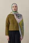 Patchora Vual İpek Şal Beyaz
