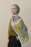Patchora Vual İpek Şal Beyaz
