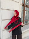 Premium Düz Yün İpek Şal-Kırmızı