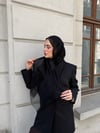Premium Düz Yün İpek Şal-Siyah