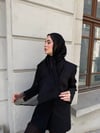 Premium Düz Yün İpek Şal-Siyah