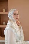 Renkli Zincir İpek Vual Şal Mint