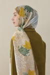 Sakura Çiçek İpek Vual Şal Kahve