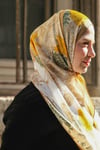 Sakura Çiçek İpek Vual Şal Kahve