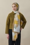 Sakura Çiçek İpek Vual Şal Kahve