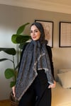 Valeria Yün İpek Şal-Lacivert