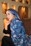 Van Gogh Pamuklu Şal Saks Mavisi