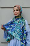Van Gogh Süsenler Çift Taraflı Twill Şal