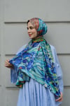Van Gogh Süsenler Çift Taraflı Twill Şal