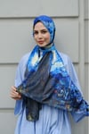 Van Gogh Yıldızlı Gece Desenli Çift Taraflı Twill Şal