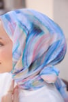 Vangogh Dubai Pamuk Gökkuşağı Desen Mavi Beden;Standart