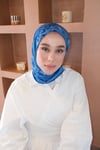 Yazı Desen Twill İthal Eşarp İndigo