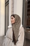 Yün İpek İthal A Kalite Çift Taraflı Şal Kahve
