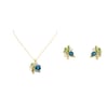 Emerald Orbit Altın Kaplama Çelik Renkli Sw Kristal Kolye&Küpe Set