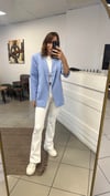 CEKET - ŞENİZ BUTİK ÇİZGİLİ OVERSİZE BLAZER CEKET MAVİ
