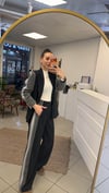 CEKET - ŞENİZ BUTİK KOLLARI  ÇİZGİLİ  BLAZER CEKET LACİVERT