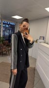 CEKET - ŞENİZ BUTİK KOLLARI  ÇİZGİLİ  BLAZER CEKET LACİVERT