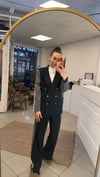 CEKET - ŞENİZ BUTİK KOLLARI  ÇİZGİLİ  BLAZER CEKET LACİVERT