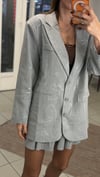 CEKET - ŞENİZ BUTİK TAŞ DETAYLI BLAZER CEKET GRİ