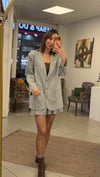 CEKET - ŞENİZ BUTİK TAŞ DETAYLI BLAZER CEKET GRİ