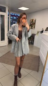 CEKET - ŞENİZ BUTİK TAŞ DETAYLI BLAZER CEKET GRİ