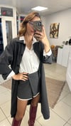 Dış Giyim - ŞENİZ BUTİK OVERSİZE NAKIŞ DETAYLI TRENÇKOT 