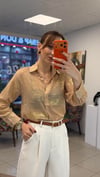 GÖMLEK - ŞENİZ BUTİK GOLD DETAYLI TÜL BEJ GÖMLEK