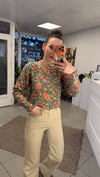 KAZAK - ŞENİZ BUTİK ÇİÇEK DESENLİ CROP KAZAK