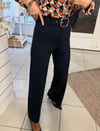 PANTOLON - ŞENİZ BUTİK KUMAŞ KAPLAMA KEMERLİ PALAZZO PANTOLON 