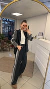 PANTOLON - ŞENİZ BUTİK YANLARI ÇİZGİLİ PALAZZO PANTOLON LACİVERT