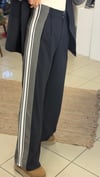 PANTOLON - ŞENİZ BUTİK YANLARI ÇİZGİLİ PALAZZO PANTOLON LACİVERT