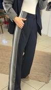 PANTOLON - ŞENİZ BUTİK YANLARI ÇİZGİLİ PALAZZO PANTOLON LACİVERT