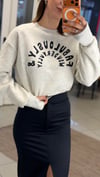 SWEATSHİRT - ŞENİZ BUTİK ALTTAN BÜZMELİ CROP SWEATSHİRT GRİ