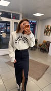 SWEATSHİRT - ŞENİZ BUTİK ALTTAN BÜZMELİ CROP SWEATSHİRT GRİ