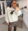 SWEATSHİRT - ŞENİZ BUTİK BASKI DETAYLI EKRU SWEATSHİRT