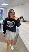 SWEATSHİRT - ŞENİZ BUTİK ÖNÜ BASKILI SWEATSHİRT LACİVERT