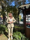 TAKIM - ŞENİZ BUTİK BELDEN OTURTMALI   BLAZER CEKET PANTOLON TAKIM ÇAĞLA YEŞİLİ