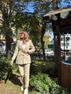 TAKIM - ŞENİZ BUTİK BELDEN OTURTMALI   BLAZER CEKET PANTOLON TAKIM ÇAĞLA YEŞİLİ