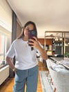 Beyaz Premium Doku Basic T-Shirt | Rahat Kalıp Günlük Kadın Tişört