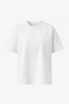 Beyaz Premium Doku Basic T-Shirt | Rahat Kalıp Günlük Kadın Tişört