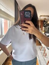 Beyaz Premium Doku Basic T-Shirt | Rahat Kalıp Günlük Kadın Tişört