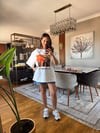 Grease Baskılı Beyaz Oversize Kadın Tişört – Arkası Yazılı Vintage T-Shirt
