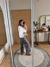 Gri Puantiyeli Bol Paça Jean Pantolon | Wide Leg Denim
