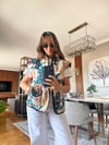 İtalyan Premium Patchwork Desenli Şık Kadın Yelek