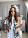 İtalyan Premium Patchwork Desenli Şık Kadın Yelek