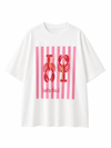 Lobster Baskılı Oversize Beyaz T-Shirt – Yazlık Trend Salaş Tişört