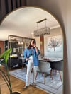 Oversize Kot Ceket Kadın – Çıtçıt Detaylı Mavi Denim Ceket