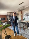 Oversize Koyu Antrasit Baharlık Blazer Ceket – Hafif Kumaş Şık Günlük & Ofis Stil
