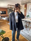 Oversize Koyu Antrasit Baharlık Blazer Ceket – Hafif Kumaş Şık Günlük & Ofis Stil