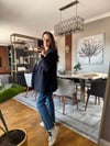 Oversize Koyu Antrasit Baharlık Blazer Ceket – Hafif Kumaş Şık Günlük & Ofis Stil